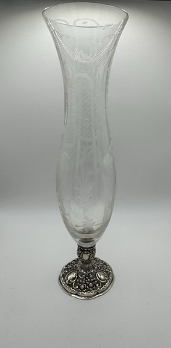Vase mit silberfuß 835 silber - vase,