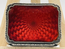 835er Silber Pillendose  Rote