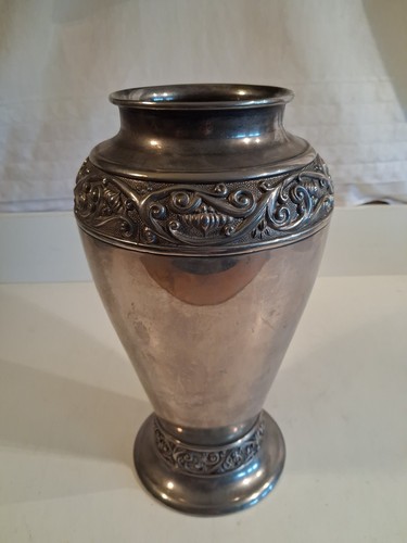 Blumenvase messing versilbert - messing,